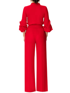 "Beverly Hills" Red Button-Down Jumpsuit