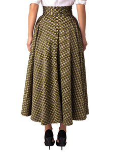 “Nora” Pattern Belted Skirt
