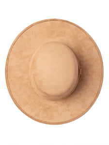 "Icon" Camel Embellished Wide Brim Hat