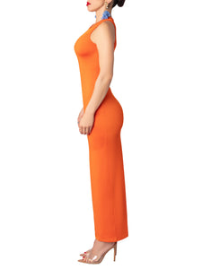 "Burst" Orange Tank Dress