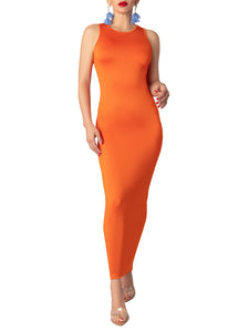 "Burst" Orange Tank Dress