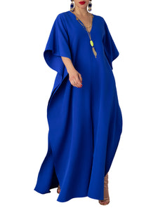 "Damson" Blue Maxi Kaftan Dress