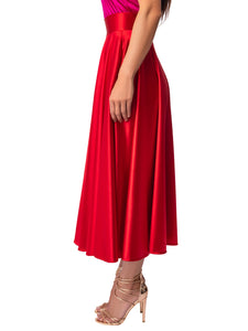 "Amber" Red Swing Skirt