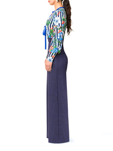 "Guadalupe" Floral Pinstripe Jumpsuit