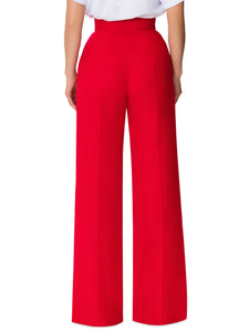 "Napa" Red Linen High Waist Pants