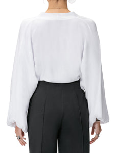 "Molly" White Bell Sleeve Bodysuit