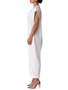 "Lotus" Ivory Relaxed Cap Sleeve Jumpsuit