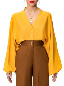 "Nora" Mustard Bell Sleeve Bodysuit