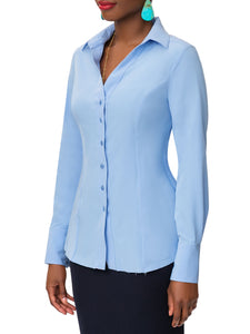 "Karla" Blue Button-Down Shirt