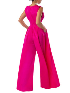 “Lupe” Magenta Cut-Out Jumpsuit