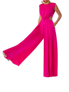 “Lupe” Magenta Cut-Out Jumpsuit