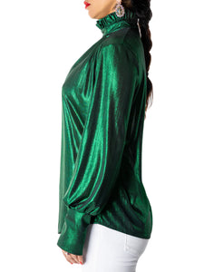 "Viola" Emerald Long Sleeve Top