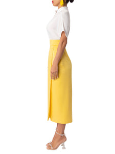 "Yara” Yellow/Ivory Pencil Dress