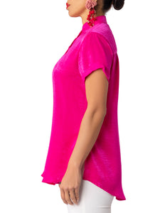 “Nyla” Magenta Button-Down Top
