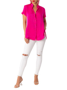“Nyla” Magenta Button-Down Top