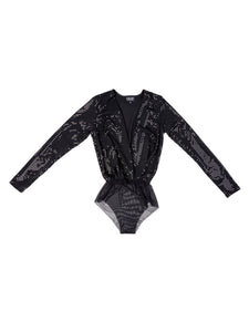 "Harmony" Black Sequin Bodysuit