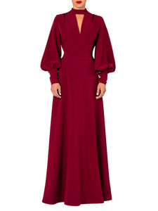 "Kamala" Burgundy Maxi Dress