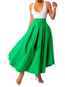 “Ladé” Jade Belted Midi Skirt