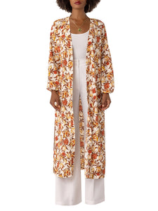 "Wilma" Ivory/Red Print Duster