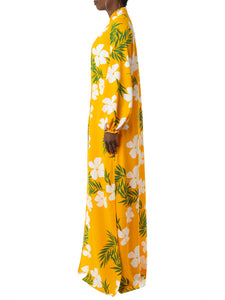 "Blossom" Yellow Tropical Print Duster