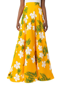 "Azalea" Yellow Tropical Maxi Skirt