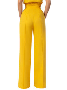 "Piña Colada" Yellow Linen High Waisted Pants