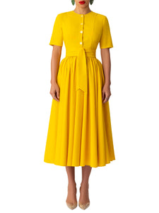 "Sunny" Yellow Swing Dress