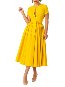 "Sunny" Yellow Swing Dress
