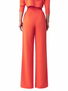 "Paulina" Orange Belted Pants