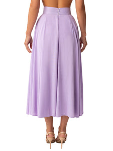 "Clematis" Lilac Midi Swing Skirt