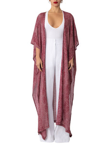 “Zaria” Burgundy Dolman Sleeve Kimono