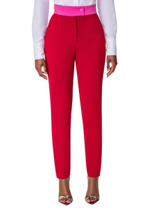 "Cerina" Red/Magenta Contrast Waist Pants