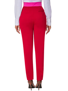 "Cerina" Red/Magenta Contrast Waist Pants